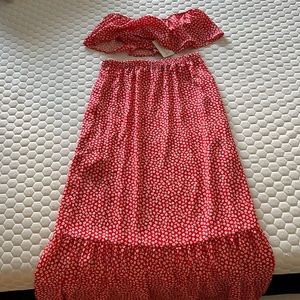 Resa strapless cropped shirt and skirt combo